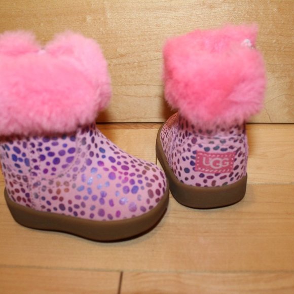 NIB UGG INFANT PINK PURPLE SPOTS JORIE BOOTS 0-3 MONTHS - Picture 5 of 7